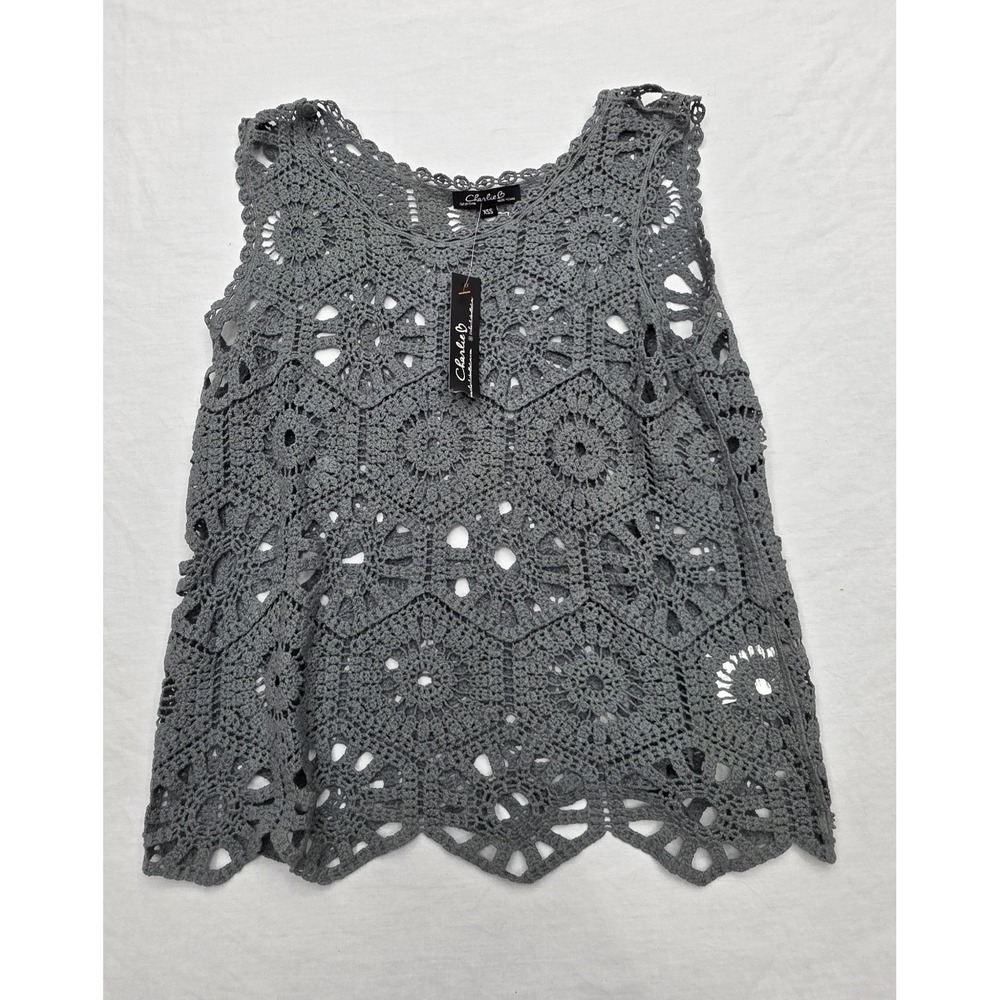 Charlie B Women's Crochet Knit Sleeveless Top Size XSS New With Tags